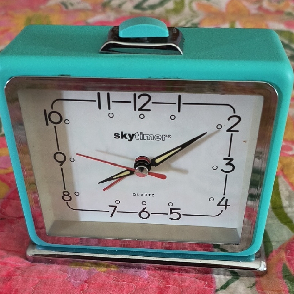 Teal Square Alarm Clock